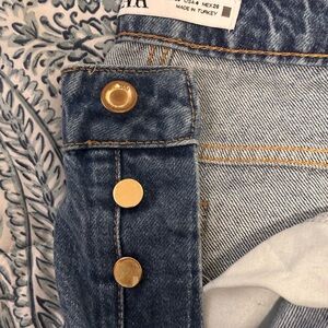Zara High Rise Blue Jeans with Gold Accents